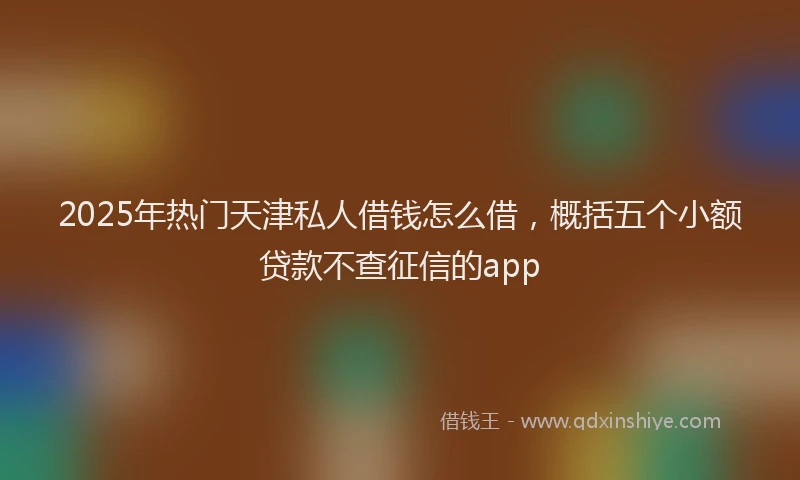 2025年热门天津私人借钱怎么借，概括五个小额贷款不查征信的app