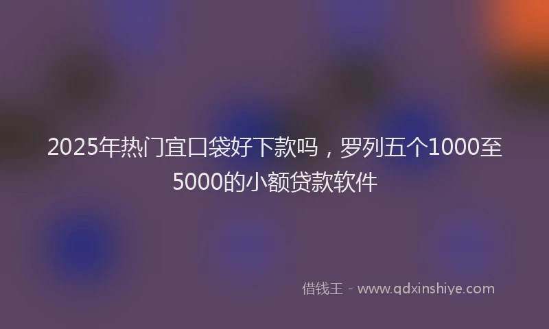 2025年热门宜口袋好下款吗，罗列五个1000至5000的小额贷款软件