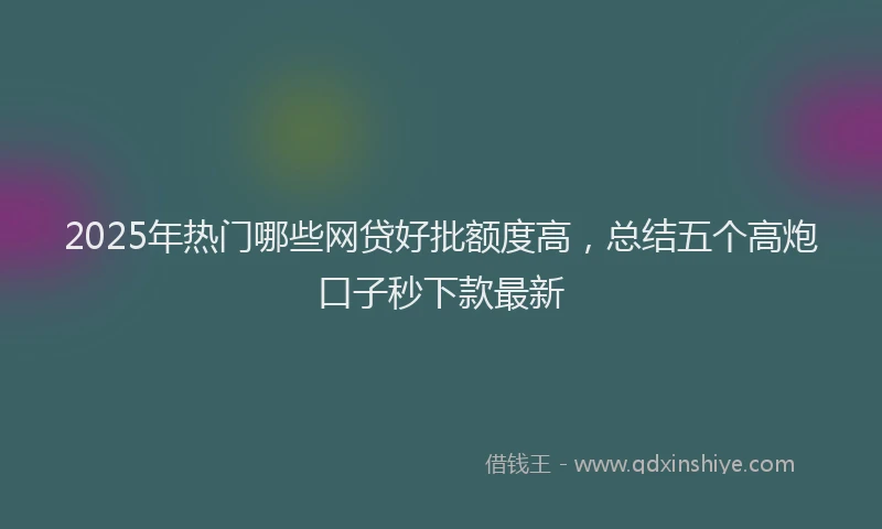 2025年热门哪些网贷好批额度高，总结五个高炮口子秒下款最新