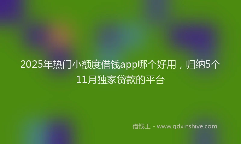 2025年热门小额度借钱app哪个好用，归纳5个11月独家贷款的平台