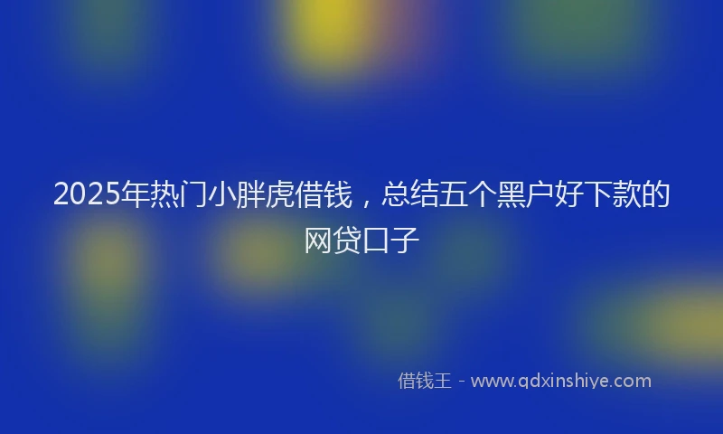 2025年热门小胖虎借钱，总结五个黑户好下款的网贷口子