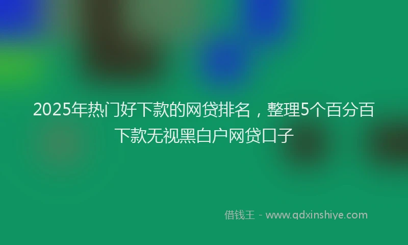 2025年热门好下款的网贷排名，整理5个百分百下款无视黑白户网贷口子