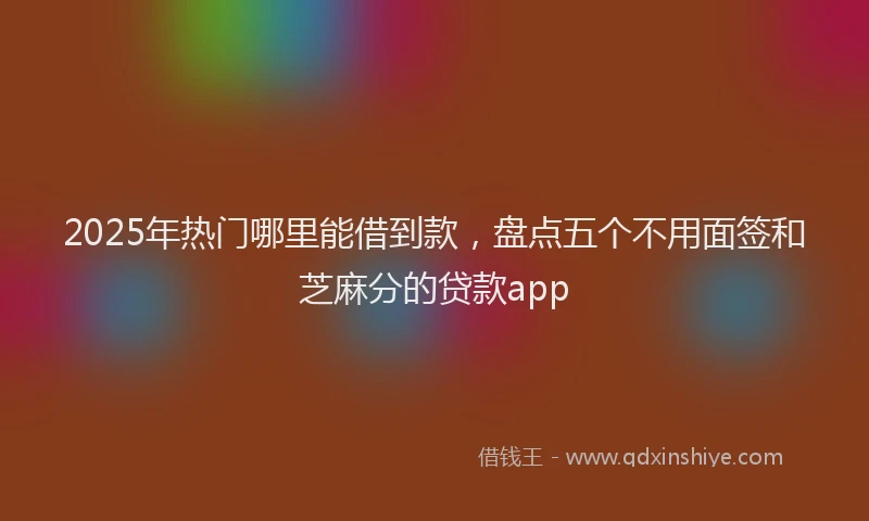 2025年热门哪里能借到款，盘点五个不用面签和芝麻分的贷款app