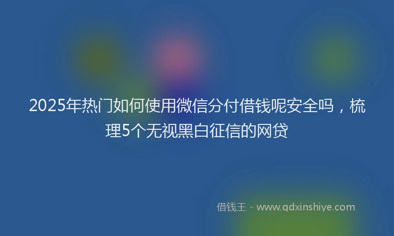 2025年热门如何使用微信分付借钱呢安全吗，梳理5个无视黑白征信的网贷