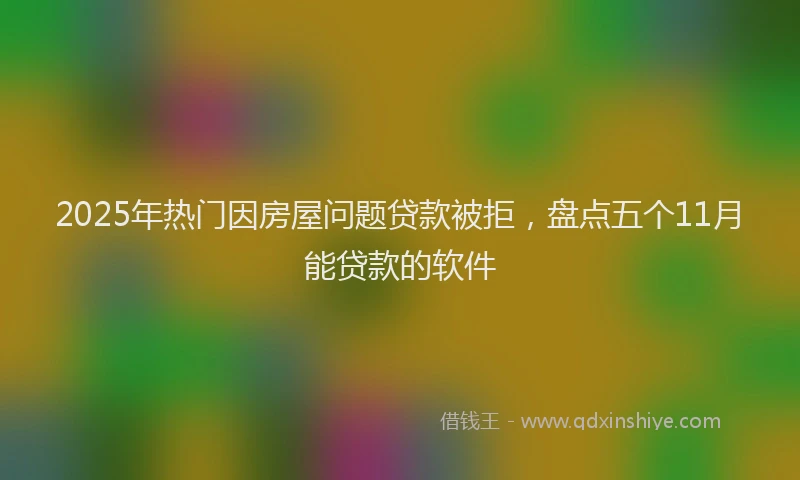2025年热门因房屋问题贷款被拒，盘点五个11月能贷款的软件