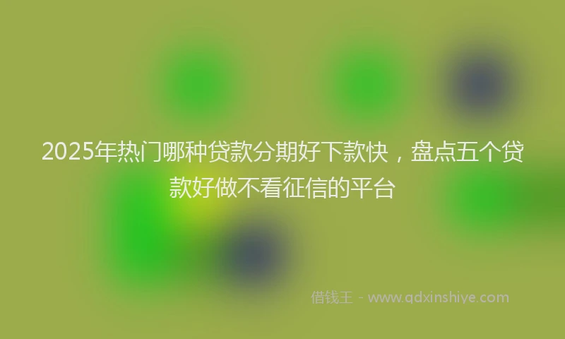 2025年热门哪种贷款分期好下款快，盘点五个贷款好做不看征信的平台