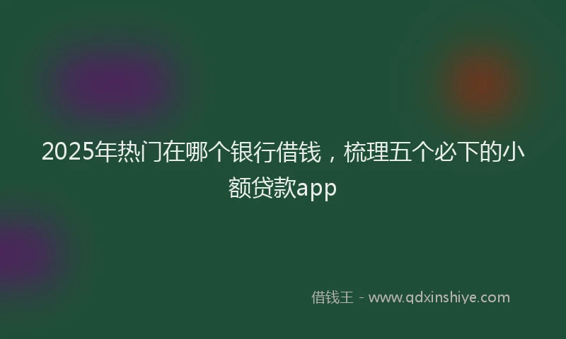 2025年热门在哪个银行借钱，梳理五个必下的小额贷款app