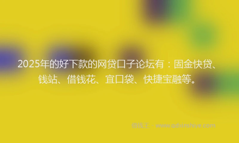 2025年的好下款的网贷口子论坛有：固金快贷、钱站、借钱花、宜口袋、快捷宝融等。