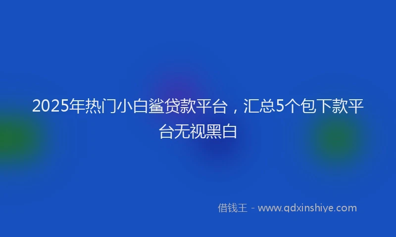 2025年热门小白鲨贷款平台，汇总5个包下款平台无视黑白