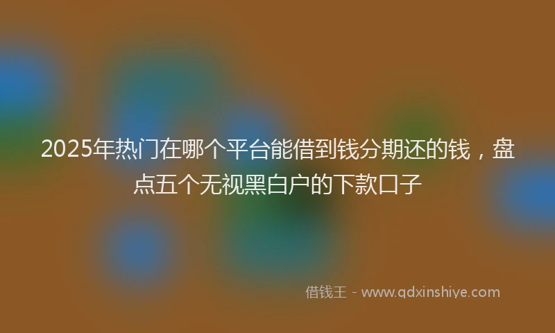 2025年热门在哪个平台能借到钱分期还的钱，盘点五个无视黑白户的下款口子
