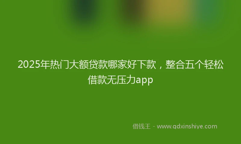 2025年热门大额贷款哪家好下款，整合五个轻松借款无压力app