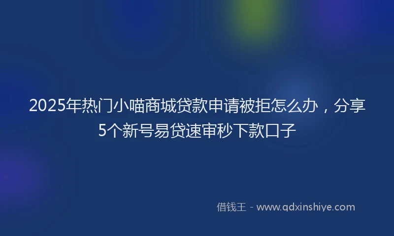 2025年热门小喵商城贷款申请被拒怎么办，分享5个新号易贷速审秒下款口子