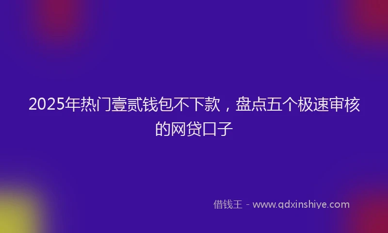 2025年热门壹贰钱包不下款，盘点五个极速审核的网贷口子