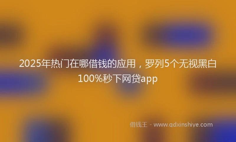 2025年热门在哪借钱的应用，罗列5个无视黑白100%秒下网贷app