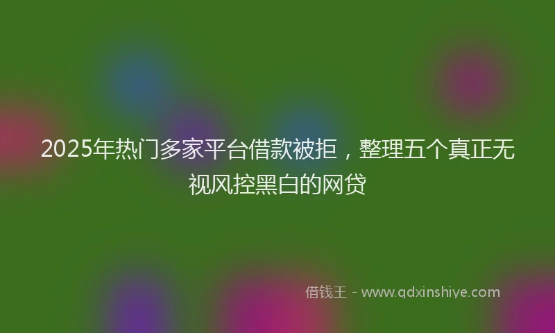 2025年热门多家平台借款被拒，整理五个真正无视风控黑白的网贷