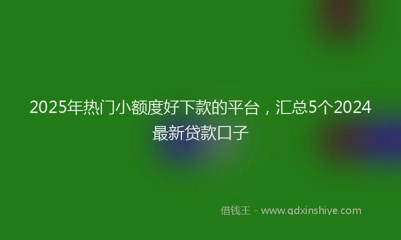 2025年热门小额度好下款的平台，汇总5个2024最新贷款口子