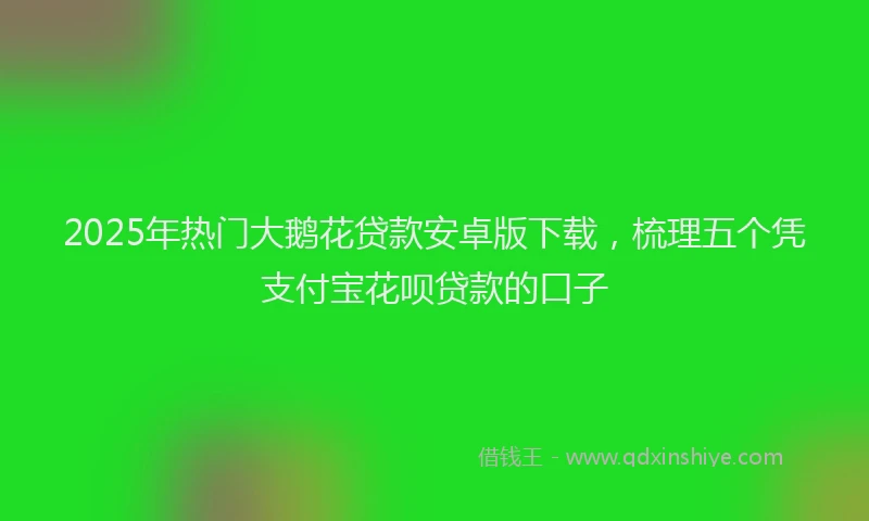 2025年热门大鹅花贷款安卓版下载，梳理五个凭支付宝花呗贷款的口子