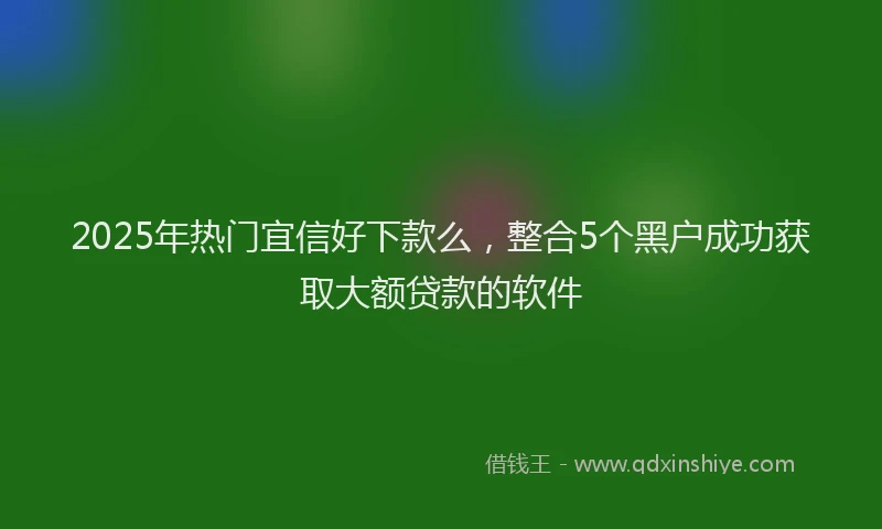 2025年热门宜信好下款么，整合5个黑户成功获取大额贷款的软件