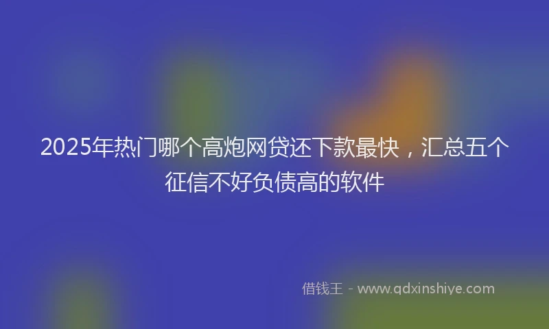 2025年热门哪个高炮网贷还下款最快，汇总五个征信不好负债高的软件