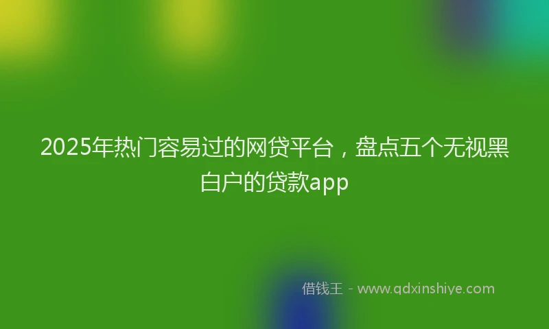 2025年热门容易过的网贷平台，盘点五个无视黑白户的贷款app