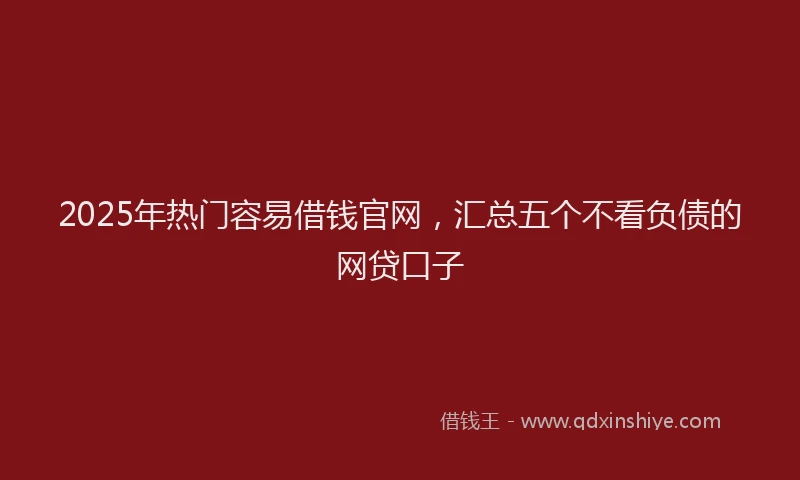 2025年热门容易借钱官网，汇总五个不看负债的网贷口子