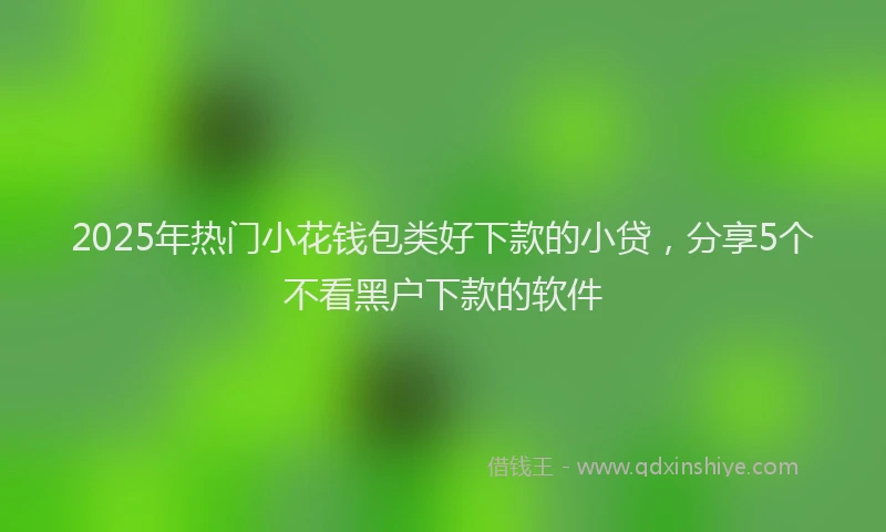 2025年热门小花钱包类好下款的小贷，分享5个不看黑户下款的软件