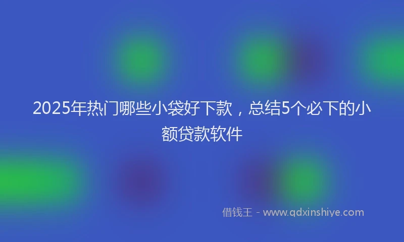 2025年热门哪些小袋好下款，总结5个必下的小额贷款软件