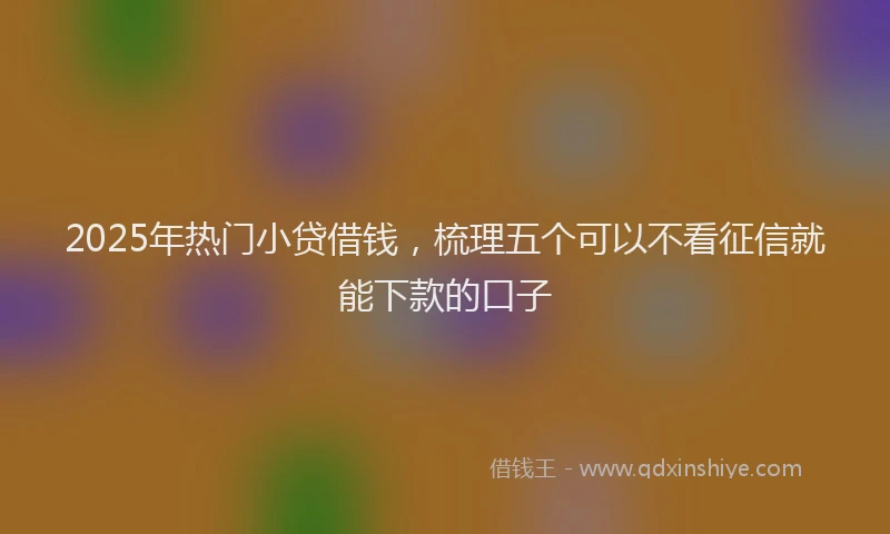 2025年热门小贷借钱，梳理五个可以不看征信就能下款的口子