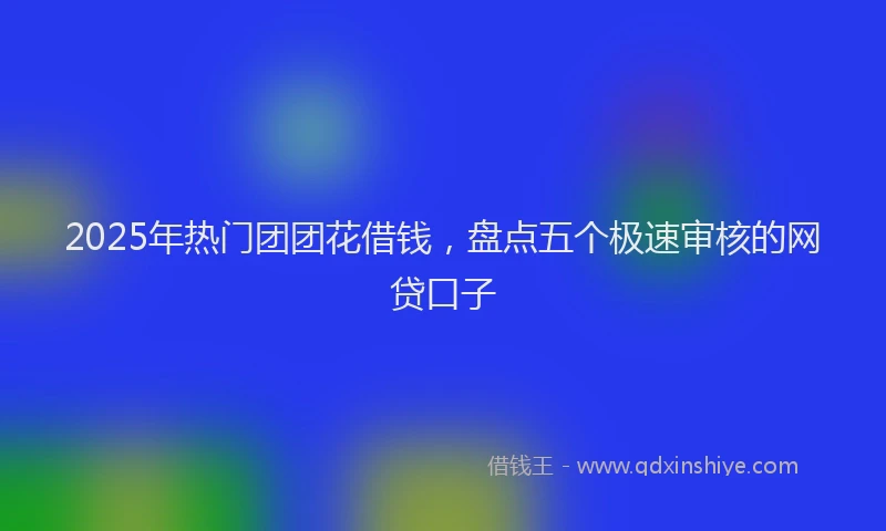 2025年热门团团花借钱，盘点五个极速审核的网贷口子