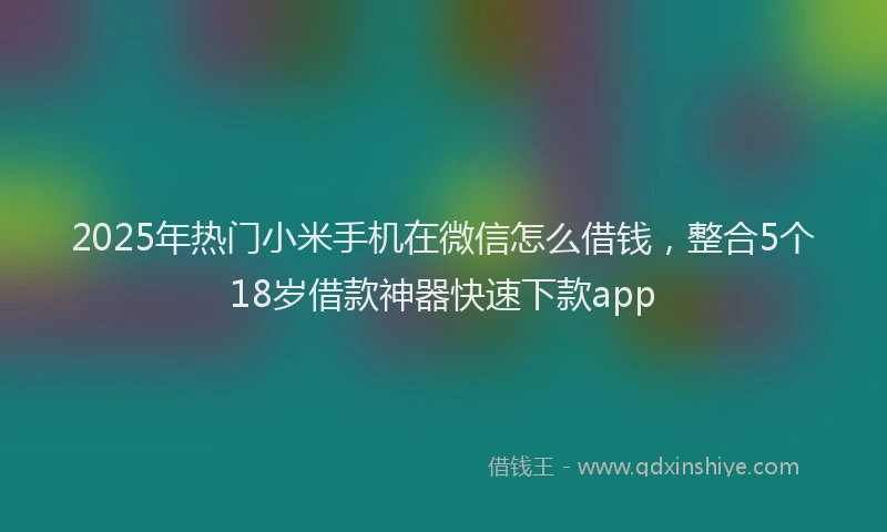 2025年热门小米手机在微信怎么借钱，整合5个18岁借款神器快速下款app