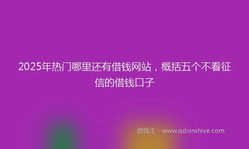 2025年热门哪里还有借钱网站，概括五个不看征信的借钱口子