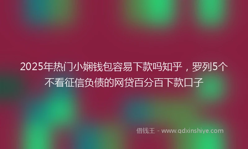 2025年热门小娴钱包容易下款吗知乎，罗列5个不看征信负债的网贷百分百下款口子