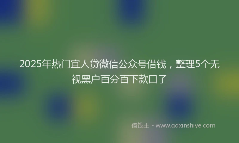 2025年热门宜人贷微信公众号借钱，整理5个无视黑户百分百下款口子