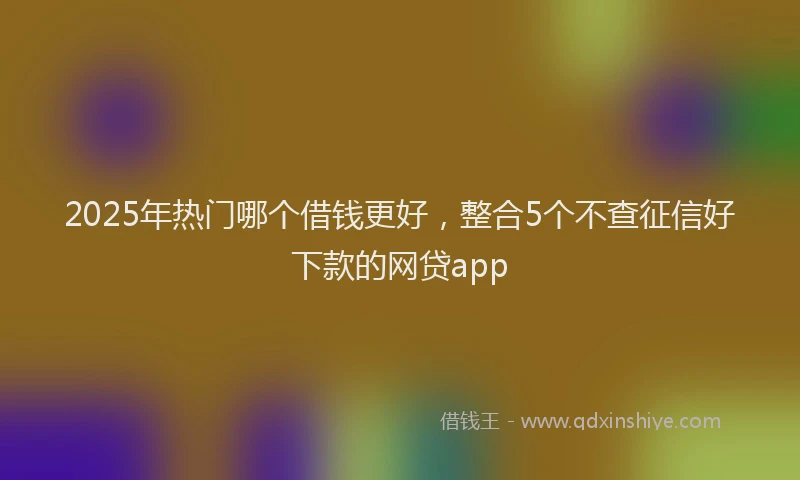2025年热门哪个借钱更好，整合5个不查征信好下款的网贷app