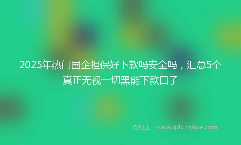 2025年热门国企担保好下款吗安全吗，汇总5个真正无视一切黑能下款口子