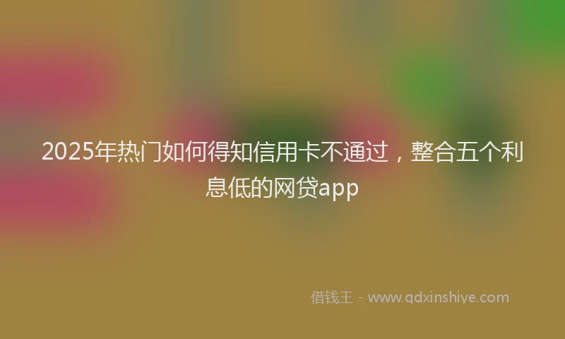 2025年热门如何得知信用卡不通过，整合五个利息低的网贷app