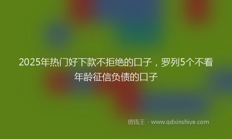2025年热门好下款不拒绝的口子，罗列5个不看年龄征信负债的口子