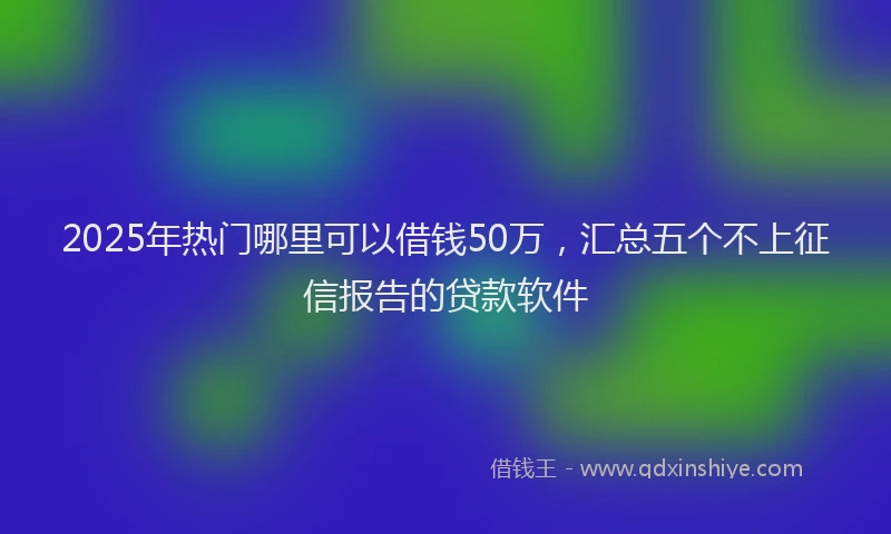 2025年热门哪里可以借钱50万，汇总五个不上征信报告的贷款软件