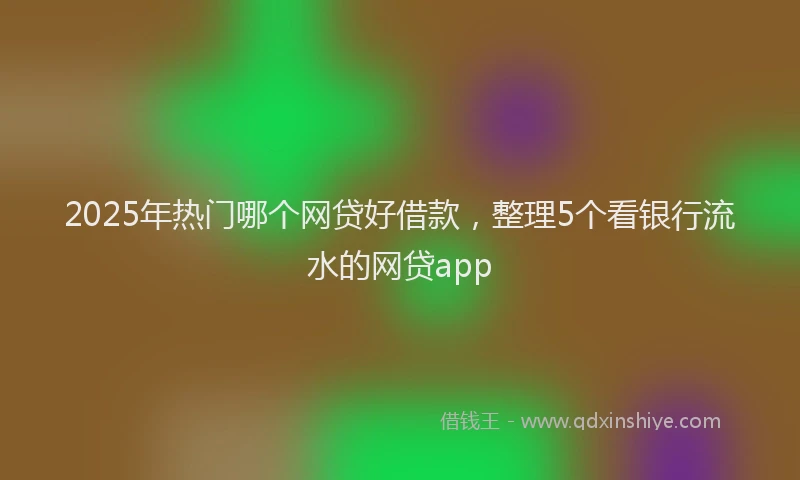 2025年热门哪个网贷好借款，整理5个看银行流水的网贷app