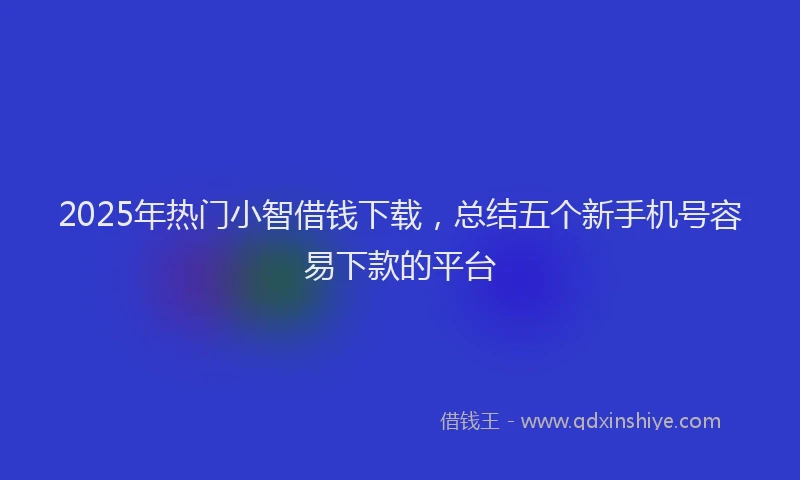2025年热门小智借钱下载，总结五个新手机号容易下款的平台