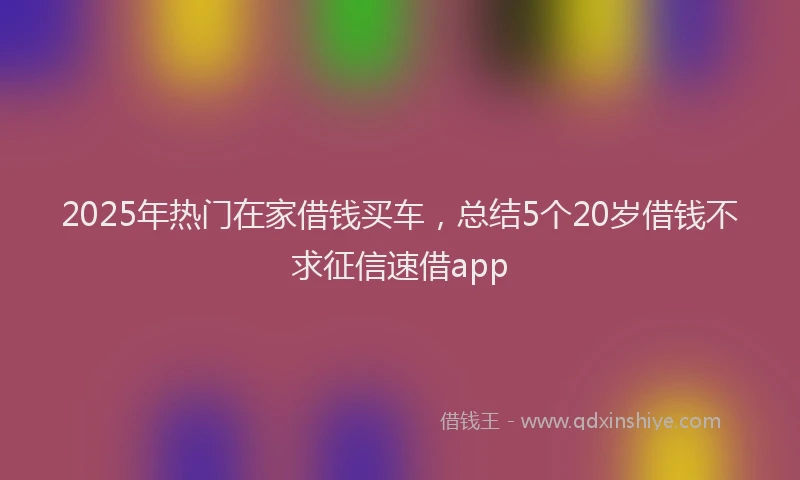 2025年热门在家借钱买车，总结5个20岁借钱不求征信速借app