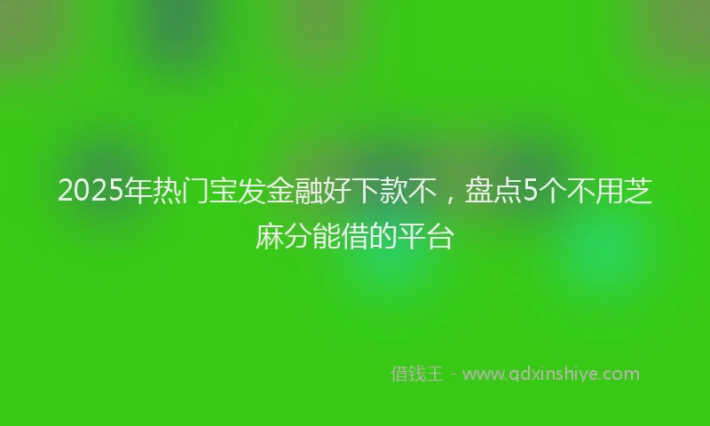 2025年热门宝发金融好下款不，盘点5个不用芝麻分能借的平台