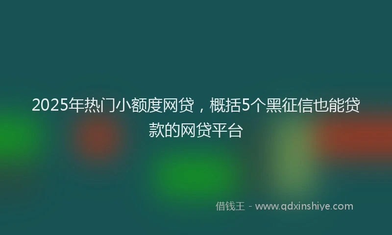2025年热门小额度网贷，概括5个黑征信也能贷款的网贷平台