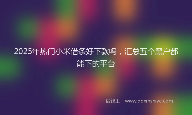 2025年热门小米借条好下款吗，汇总五个黑户都能下的平台
