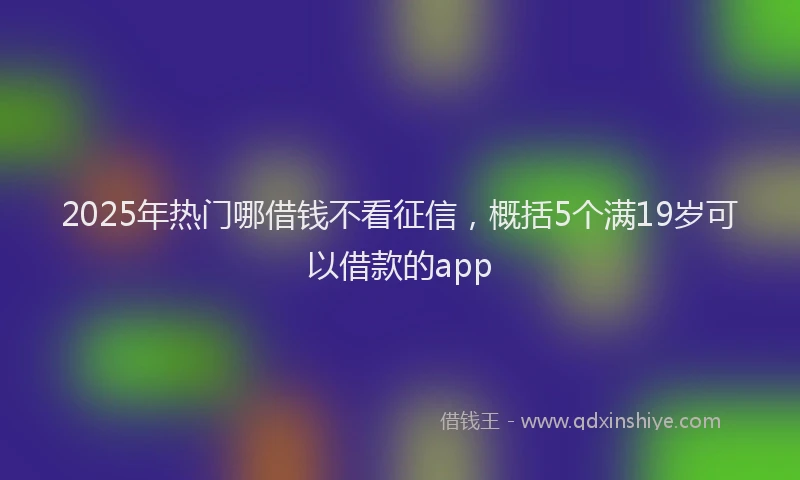 2025年热门哪借钱不看征信，概括5个满19岁可以借款的app