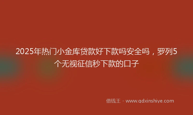 2025年热门小金库贷款好下款吗安全吗，罗列5个无视征信秒下款的口子