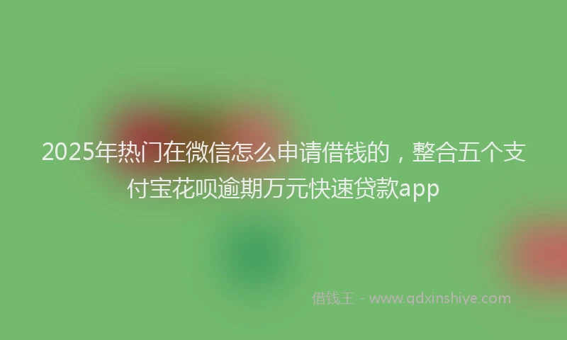 2025年热门在微信怎么申请借钱的，整合五个支付宝花呗逾期万元快速贷款app