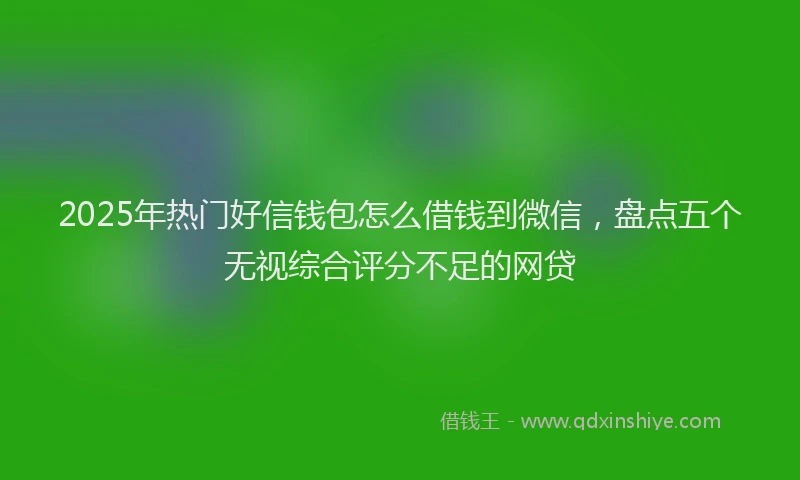 2025年热门好信钱包怎么借钱到微信，盘点五个无视综合评分不足的网贷