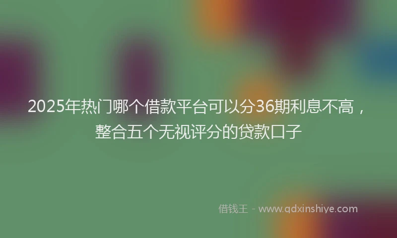2025年热门哪个借款平台可以分36期利息不高，整合五个无视评分的贷款口子