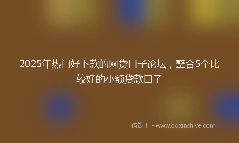 2025年热门好下款的网贷口子论坛，整合5个比较好的小额贷款口子
